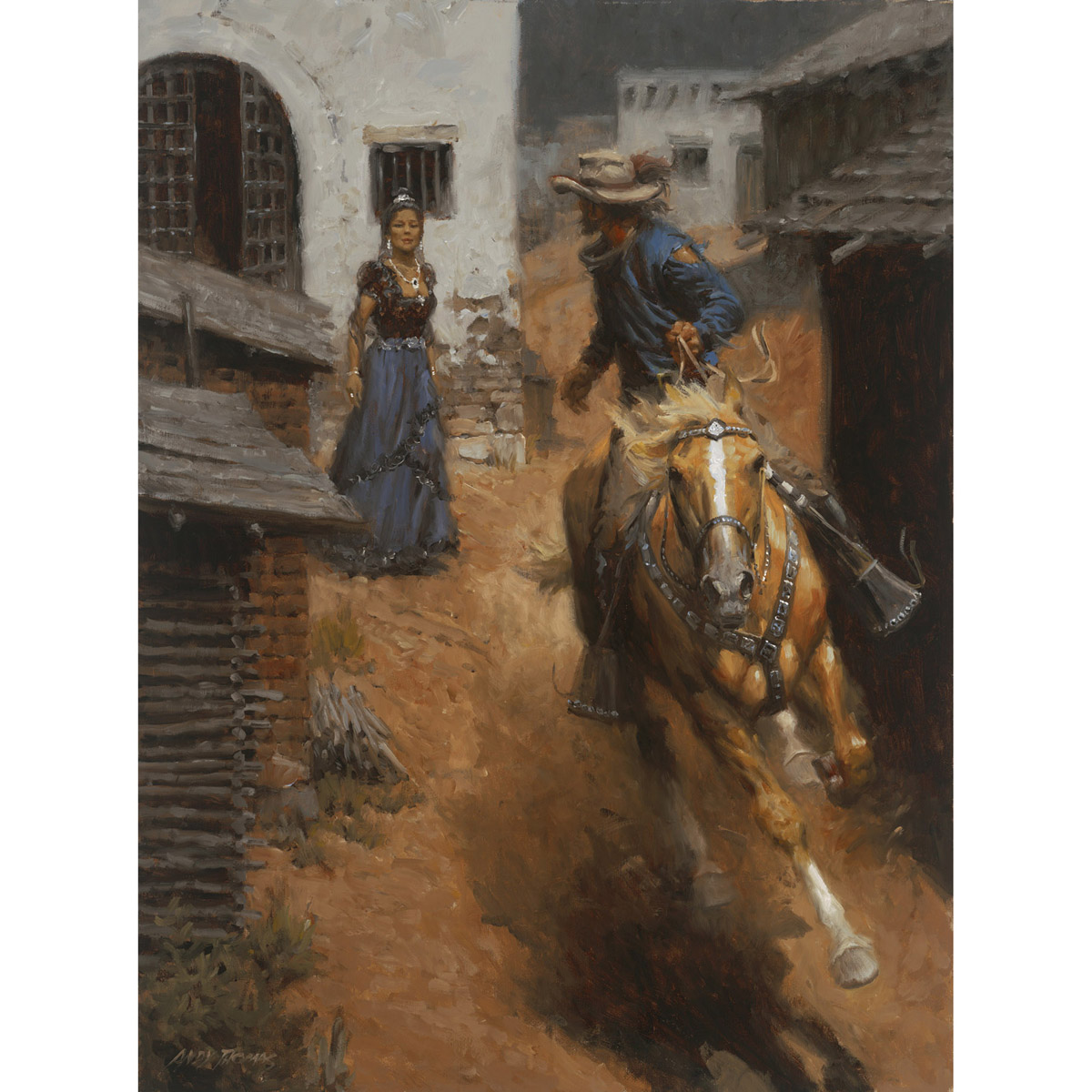 Mustang Gray and the Belle of Monterey by Andy Thomas | Art Legends Inc. | 324 - 24x18